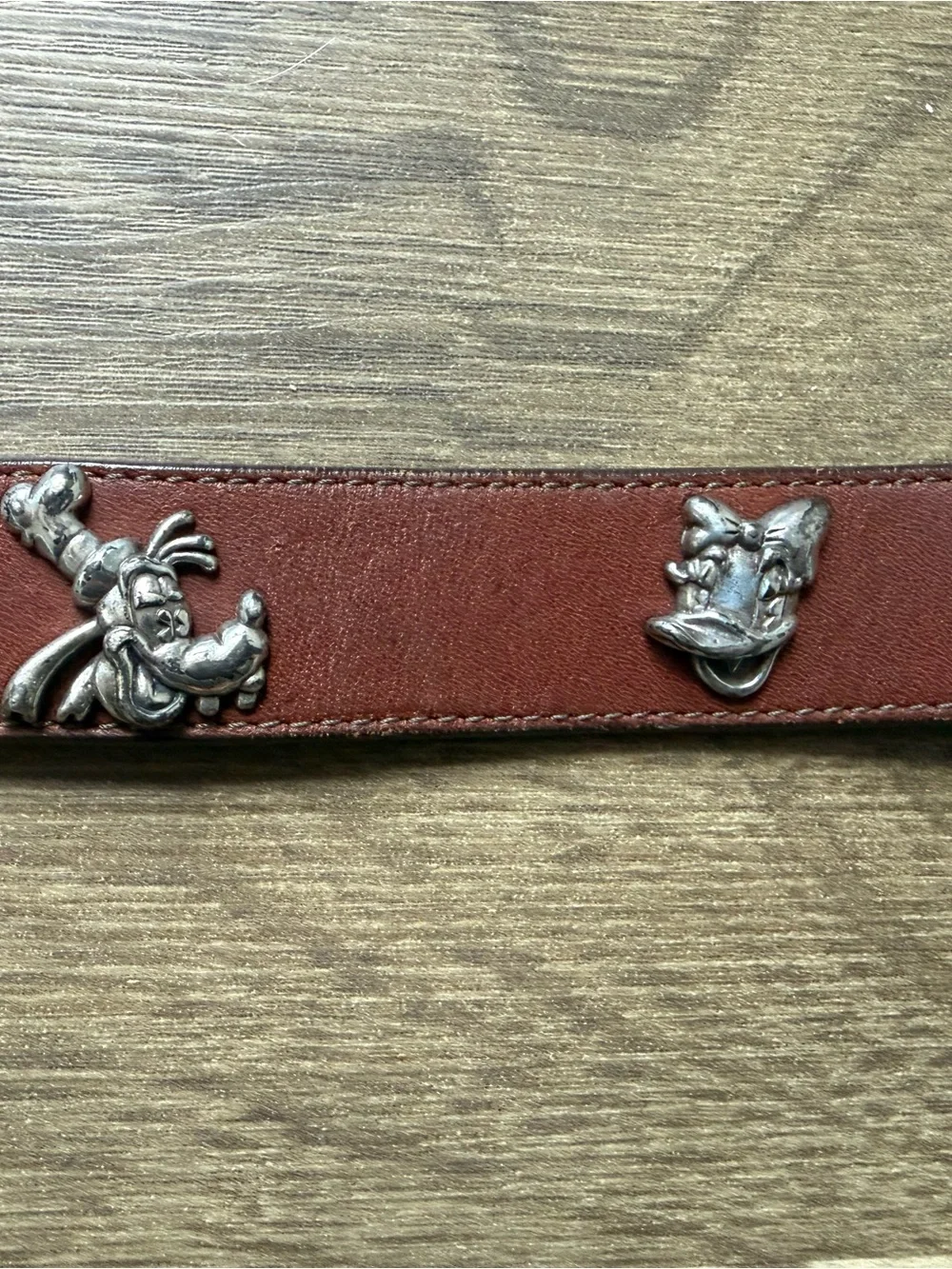 Vintage Brighton Disney Character Leather Belt Sz 22 90s Mickey Minnie